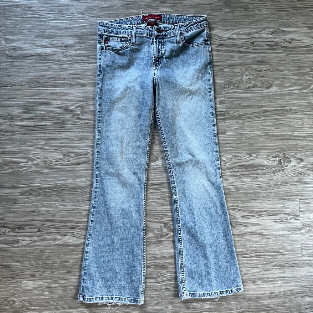 Aeropostale Womens Light Wash Low Rise Bootcut Flare Jeans Size 5/6 Short